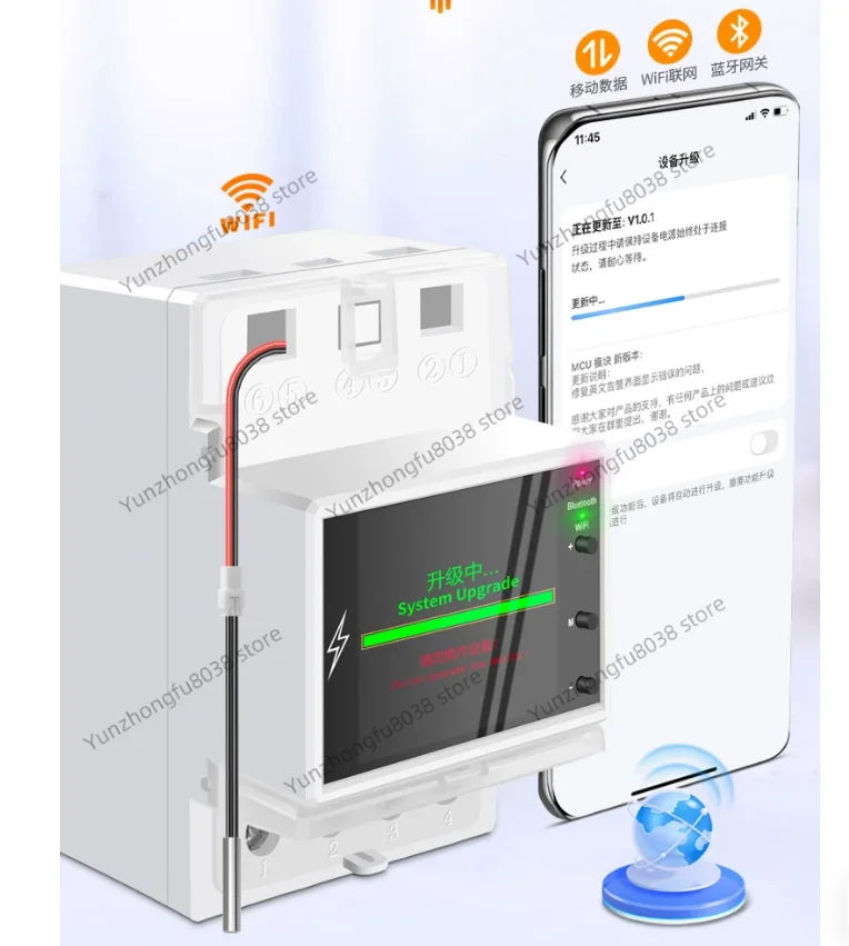 For Heating WIFI Tuya Din Rail Digital Thermostat Incubator Temperature Controller with Timer Switch AC220V 100A
