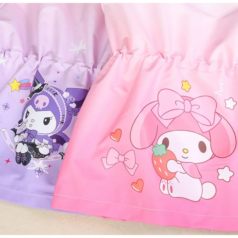 Sweet My Melody Anime Kawaii Sanrio Ins wiatroszczelny płaszcz z długimi rękawami Cute Cartoon Kuromi kurtka odzież piękne prezenty dla dzieci