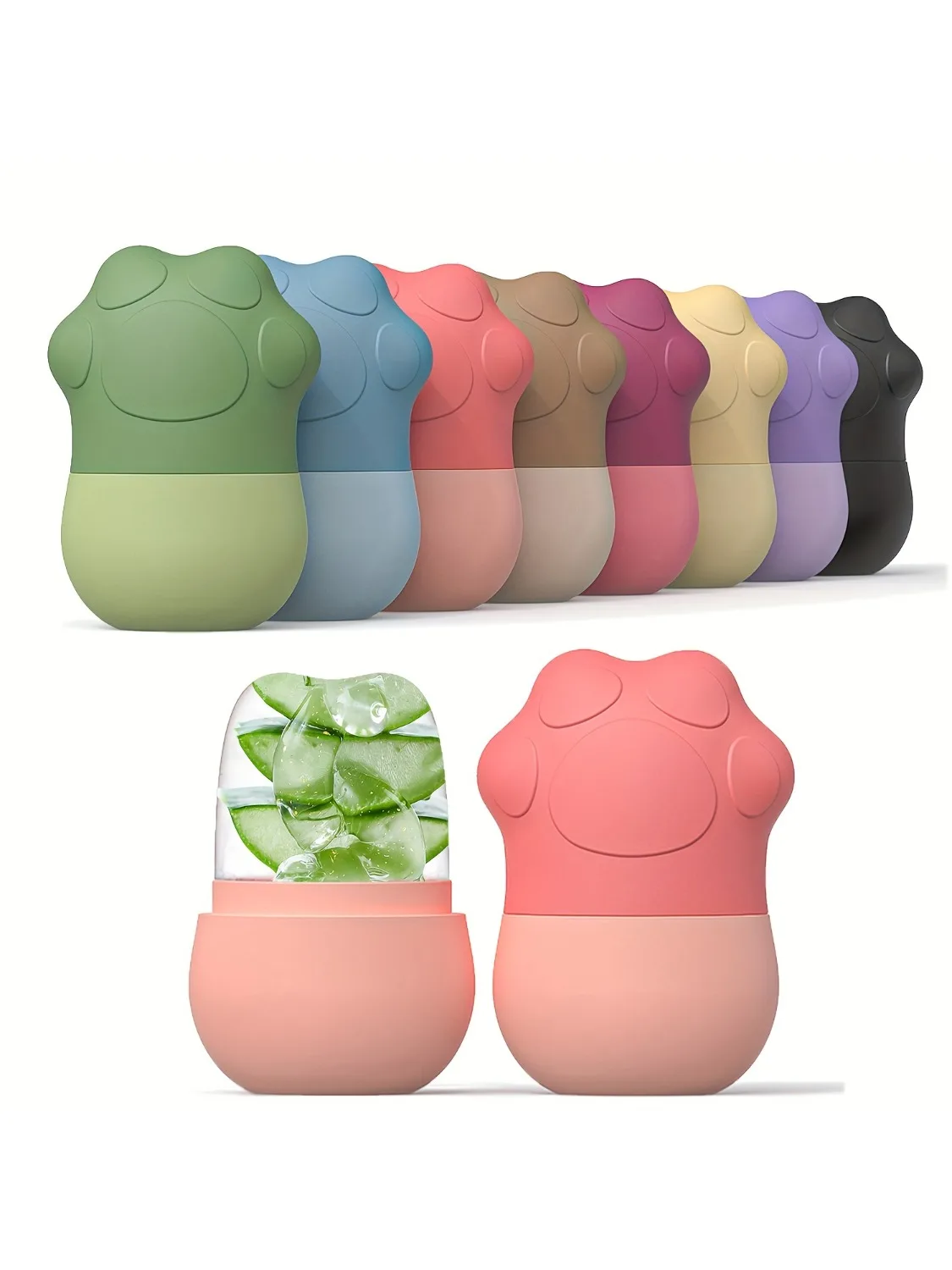 Rouleau de glace en silicone réutilisable pour le visage et les yeux – Cadeau parfait pour les femmes, soulagement des poches, outil de beauté du visage apaisant à l'émicrania