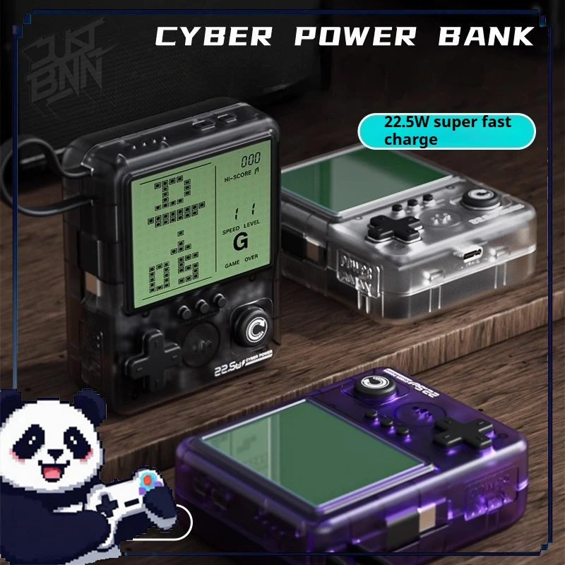 

Кибер игровая консоль Power Bank 10000 мАч 22,5 Вт быстрая зарядка 3,2-дюймовая пиксельная игровая портативная игровая консоль подарок на день рождения