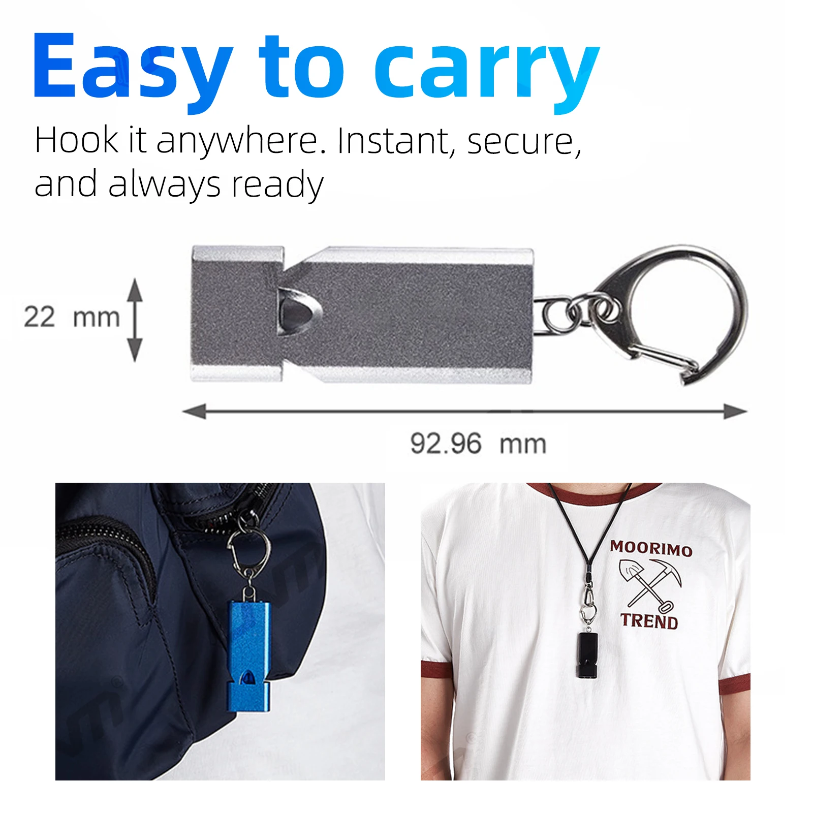 صفارة أمان البقاء على قيد الحياة 140 ديسيبل بصوت عال من سبائك الألومنيوم أنبوب ثلاثي للإنقاذ في الهواء الطلق سلسلة مفاتيح للتخييم في حالات الطوارئ