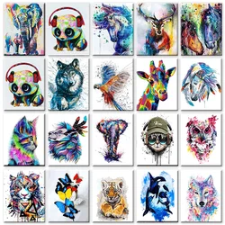 GATYZTORY 60x75cm Painting By Number For Adults HandPainted Animals On Canvas Diy Frame Picture By Numbers Home Decors Art Gift