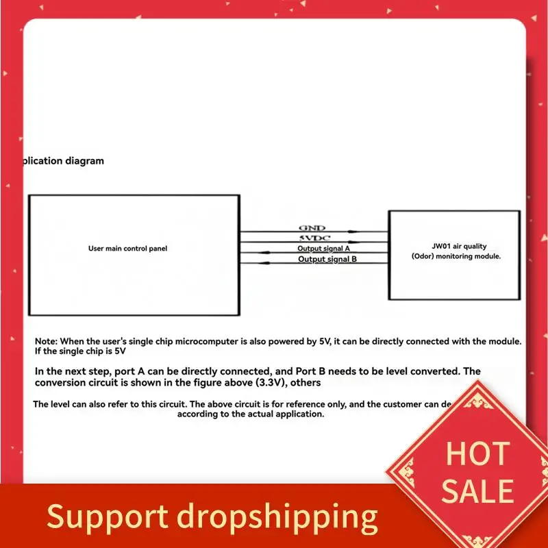 

B44C 5Pcs Air Pollution Sensor JW01-C02-V2.2 VOC Air Quality Detection Module ZP07 MP503 For C02 Benzene Formaldehyde Alcohol