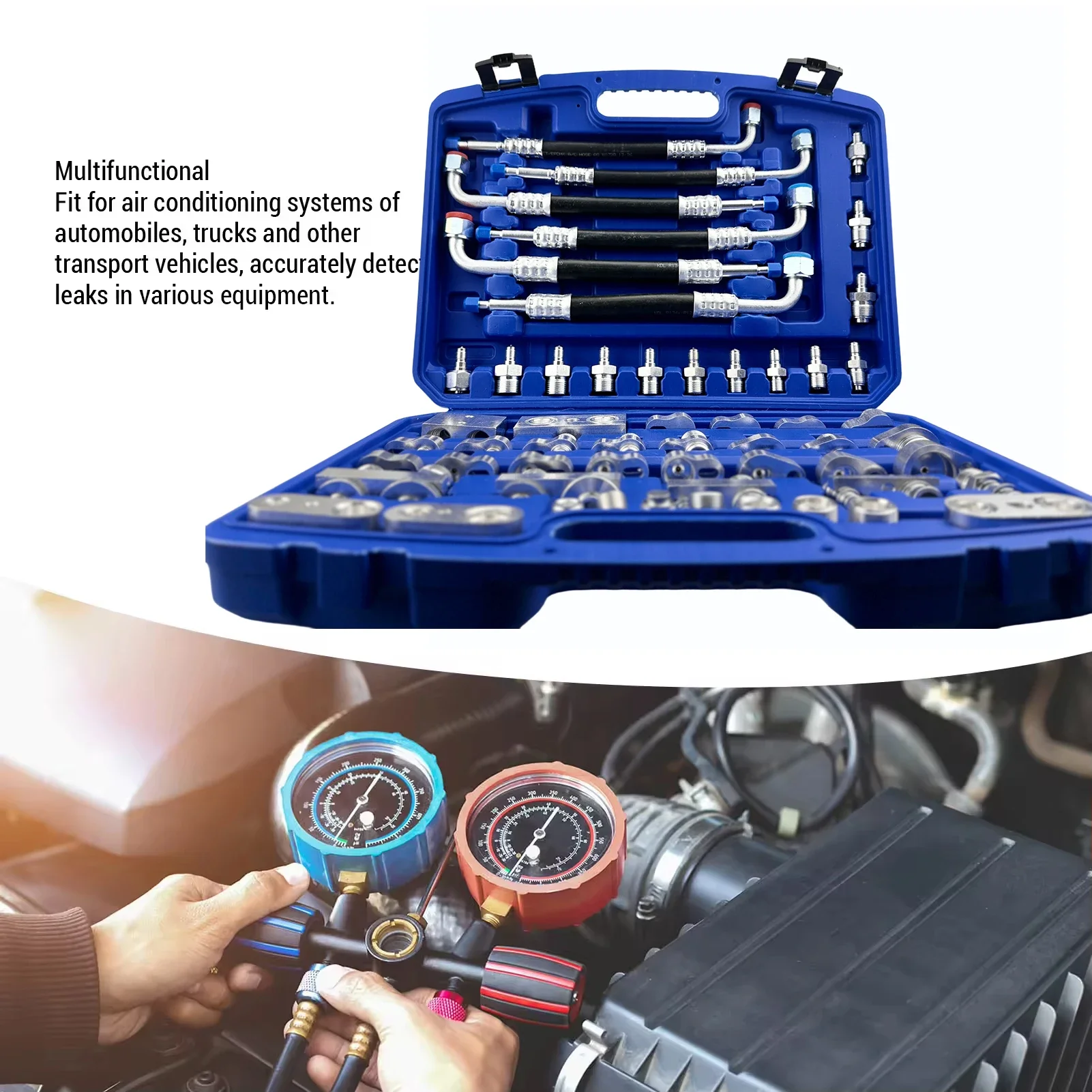 Car Air Conditioning Leak Detector Portable Brass Anti Rusting Automotive Air Conditioning Leak Test Kit for Car Truck Auto AC