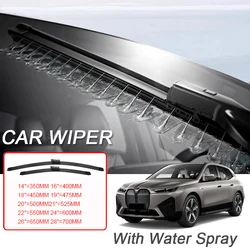 2PCS Car Blade Front Windshield Rubber With Water Spray Wiper For BMW IX I20 LYNK&CO 09 MERCEDES-BENZ GLS NIO ET5 ET5T VOLVO S60