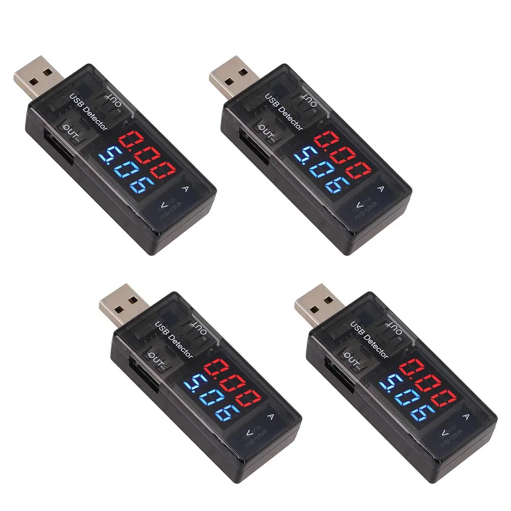 

4PC USB Ammeter Voltmeter LCD Digital Display for Measuring Current and Voltage of USB Devices with Accurate Readings