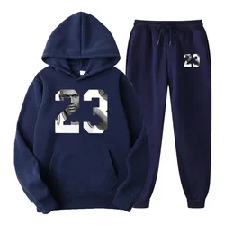 Men's and women's hoodie and sweatpants set, hoodie and sweatpants, sporty, trendy, autumn and winter, brand new, 2-piece set