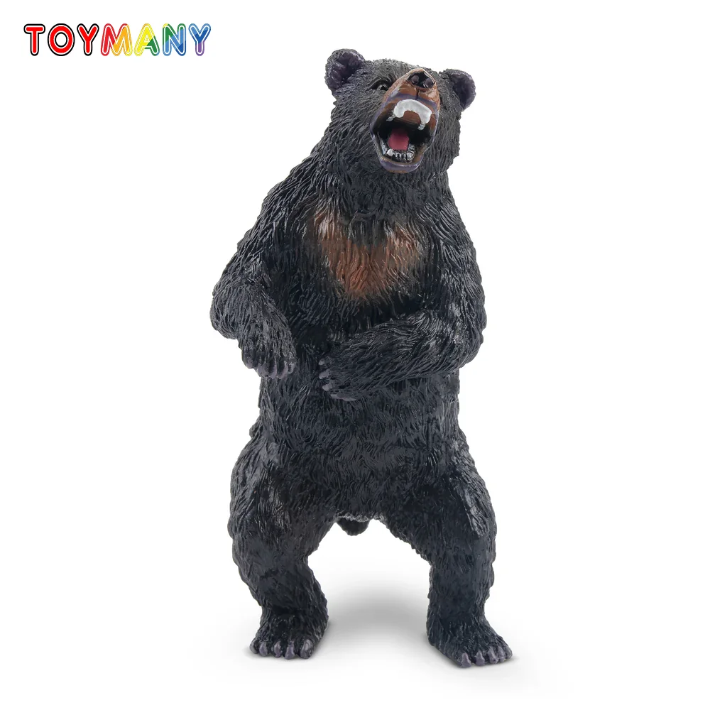 Toymany Simulation Standing Black/Brown Bear Wildlife Animal Model Toy Mini Figures Dolls Action Figurines Toys Children Gift