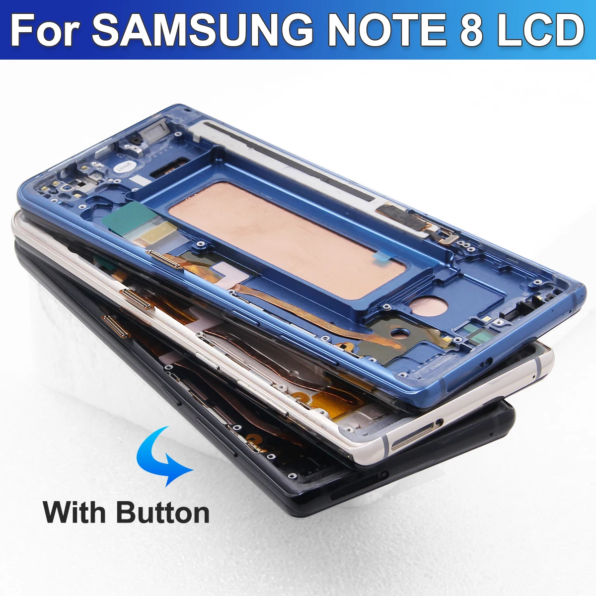 Note 8 For Samsung Galaxy N950 N950F N9500 LCD Display Touch Screen Digitizer Assembly Replacement Parts with Frame 100% Tested