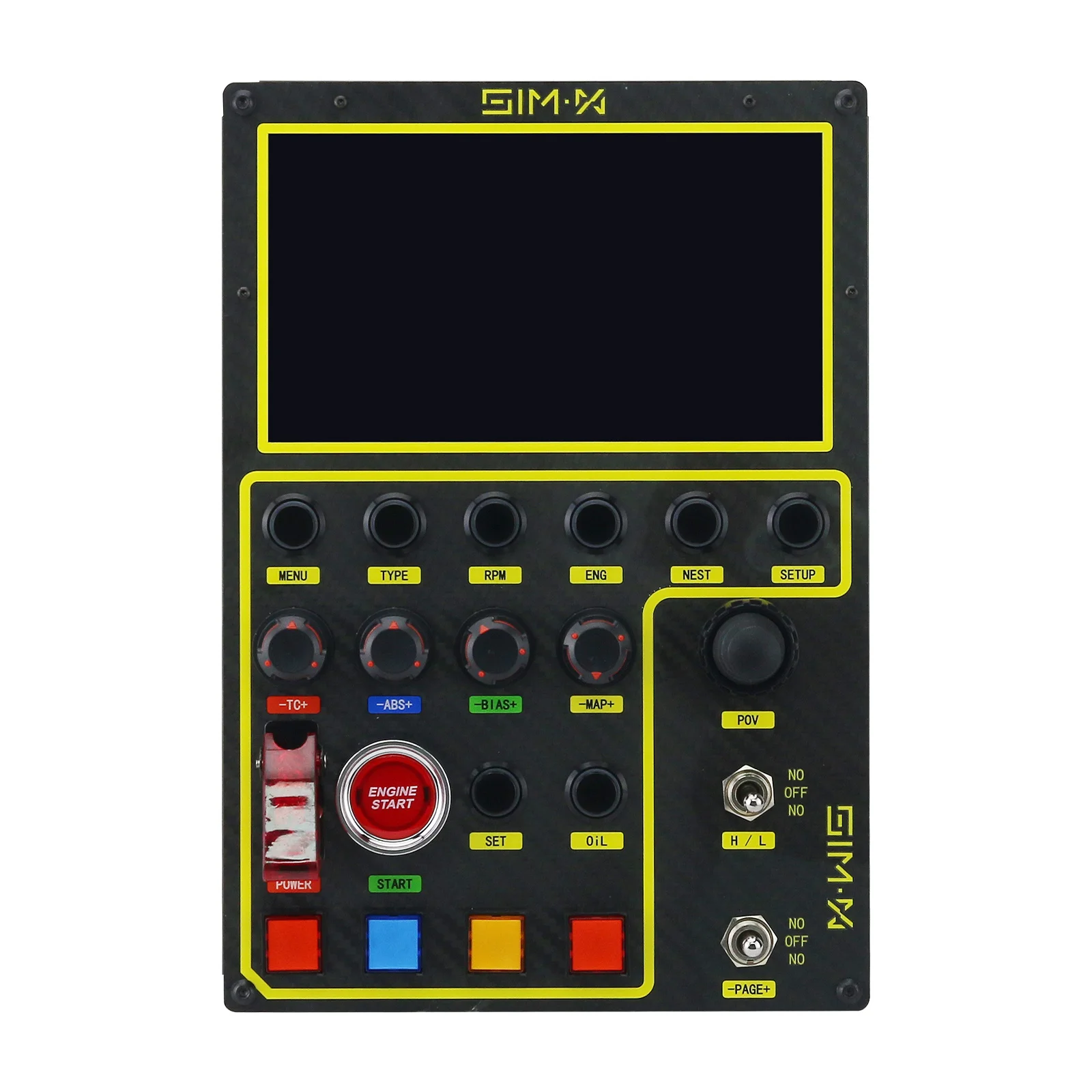 SIMX Sim Racing Button Box 7‑Inch LCD Telemetry Dashboard Secondary Screen PC Simulator for Simagic Fanatec Moza Thrustmaster