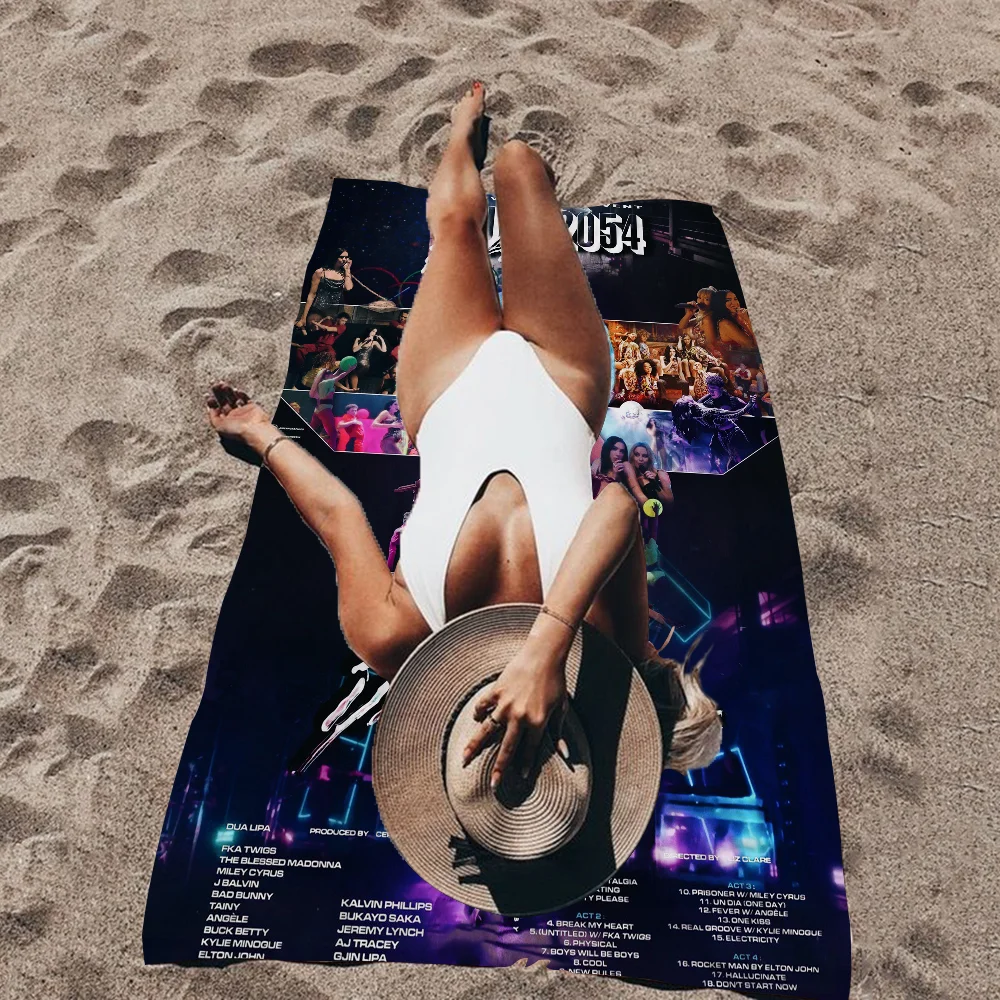 

Pop Singer Dua_Lipa Microfiber Beach Towel Absorbent Quick Dry Soft Yoga Swimming Resort Mountain Climbing Towel