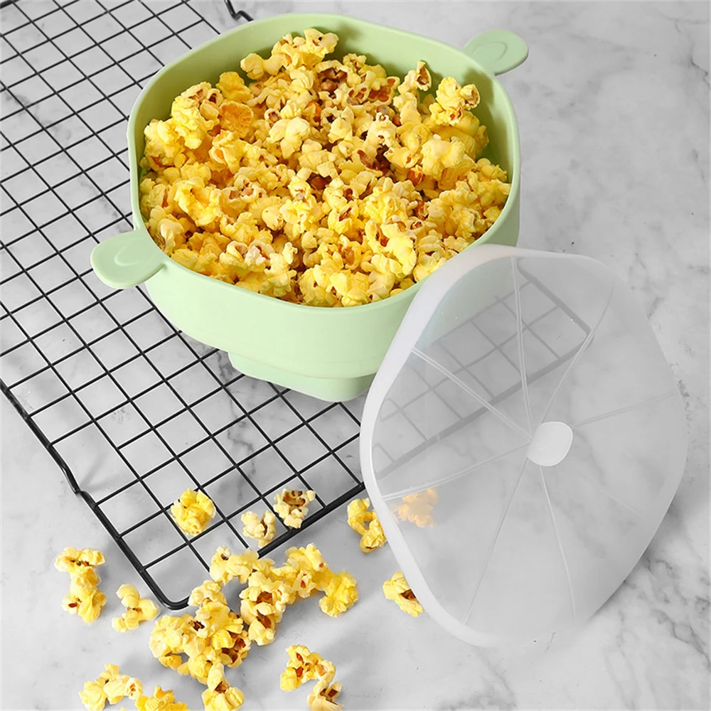 Kitchen Supplies Easy Storage Red Silicone Bowl Popcorn Bucket Health And Peace Of Mind Blue Popcorn Bowl Popcorn Maker Grey