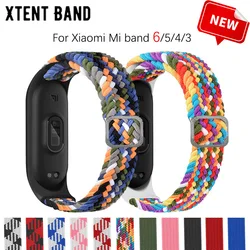 Bracelet for Mi band 6 5 4 Strap Elastic adjustable Nylon Braided Mi band 6 5 4 correa Wristband for xiaomi Mi band 6 5 4 strap