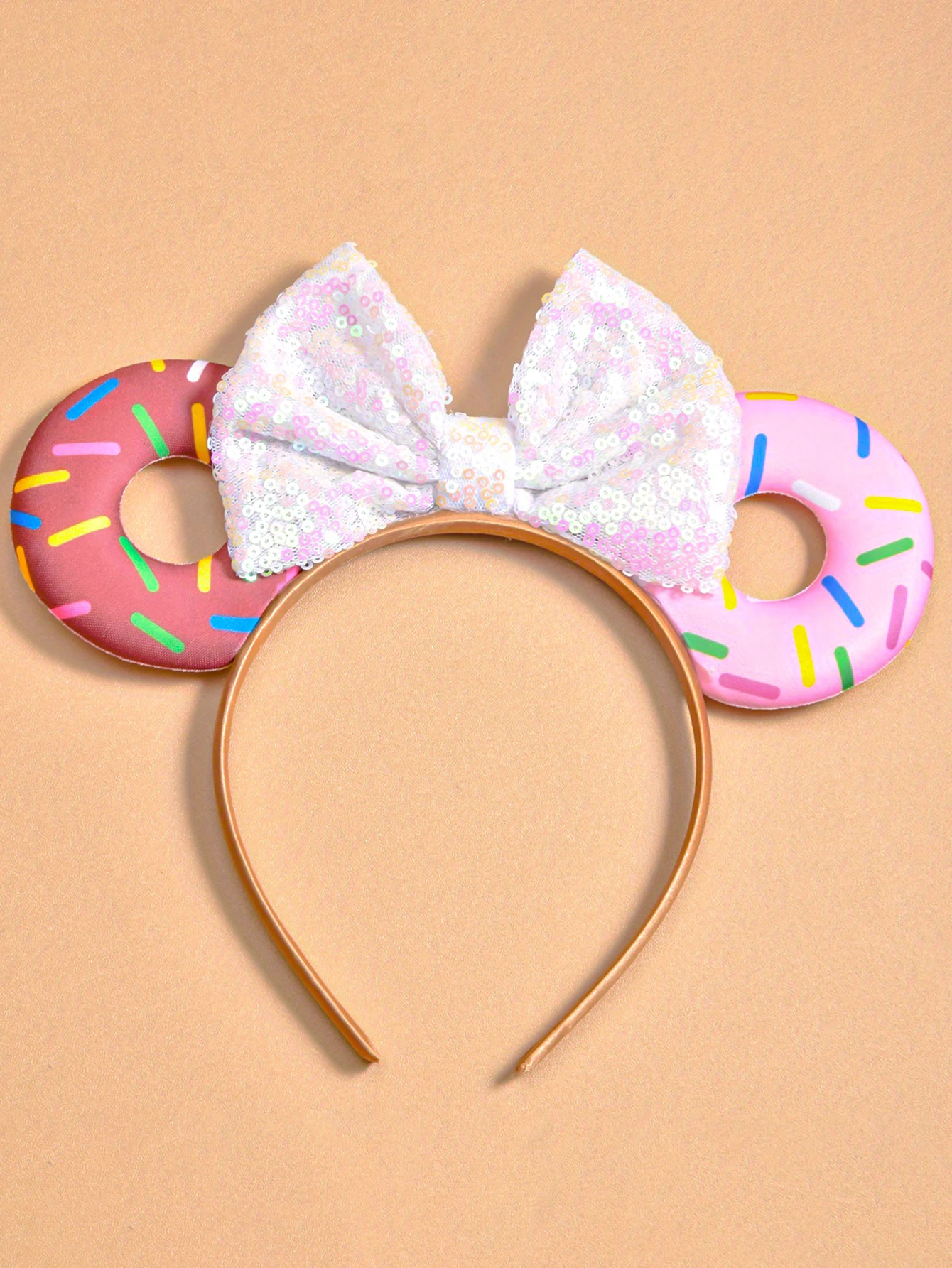 1 Sweet and cute Princess sequin donut Ear headband Travel fashion Birthday party back-to-school wedding supplies accessories