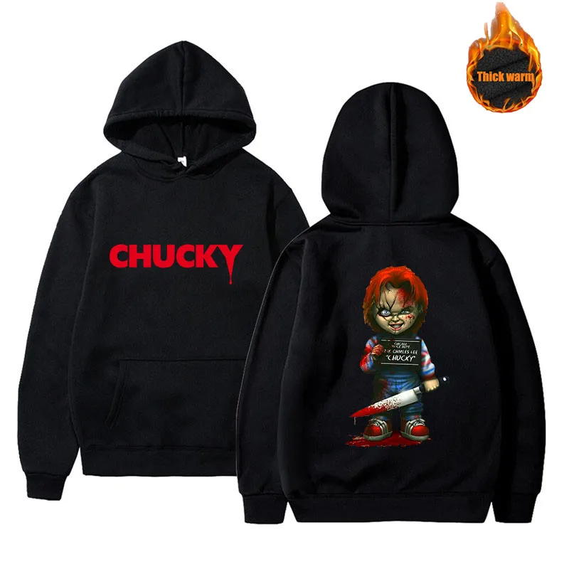 Horror Movie Child\'s Play Chucky Harajuku Printed Hoodies Cool Logo Casual Pullover Streetwear Fashion Long Sleeve Sweatshirt