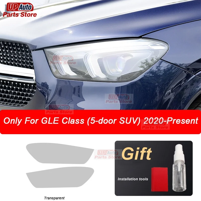 

2 Pcs Car Headlight Protective Film Transparent Black TPU Sticker For Mercedes Benz GLE Class SUV W167 2020 AMG Accessories