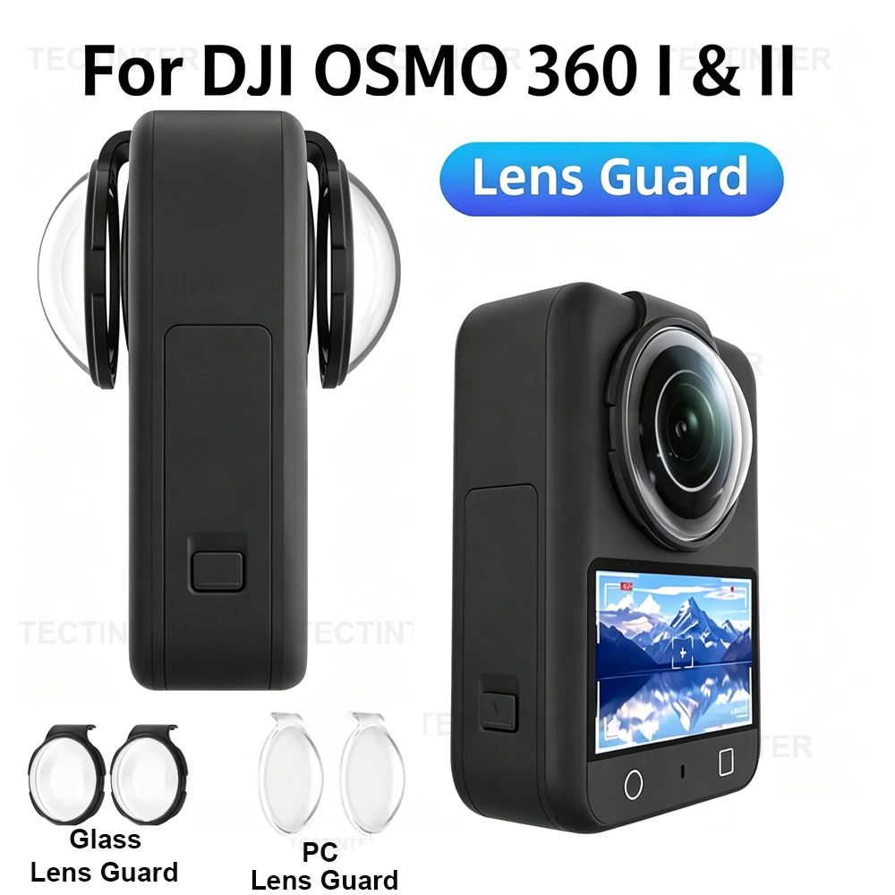 Lens Guard For DJI OSMO 360 Optical Tempered Glass/PC Lens Protector Anti-scratch Cap Cover For OSMO 360 2 Camera Accessories