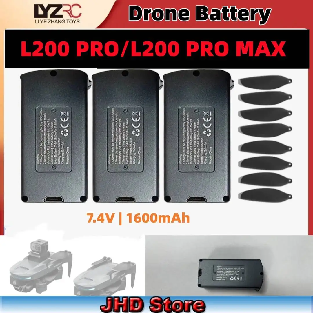 JHD LYZRC L200 Pro /L200 Pro MAX bateria do drona 7.4V 1600mAh bateria do oryginalnego drona L200 Pro Max RC bateria Lipo sprzedaż hurtowa