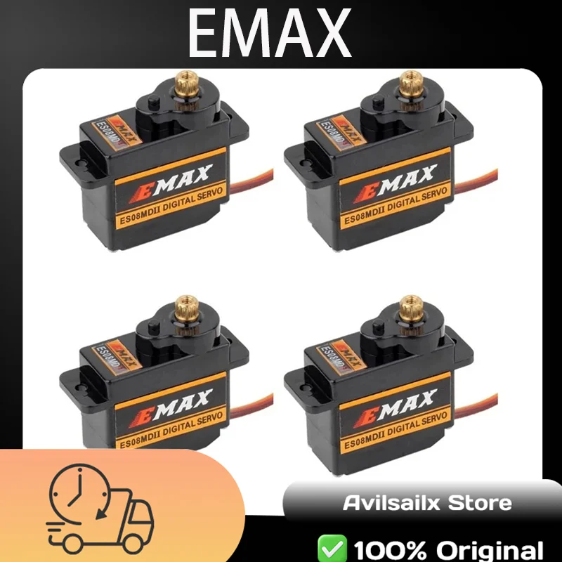

EMAX ES08MAII ES08MD II Металлическая шестерня Цифровой сервопривод 12 г sg90 ES08A ES08MA MG90S TREX 450 Вертолет Самолет Радиоуправляемый робот