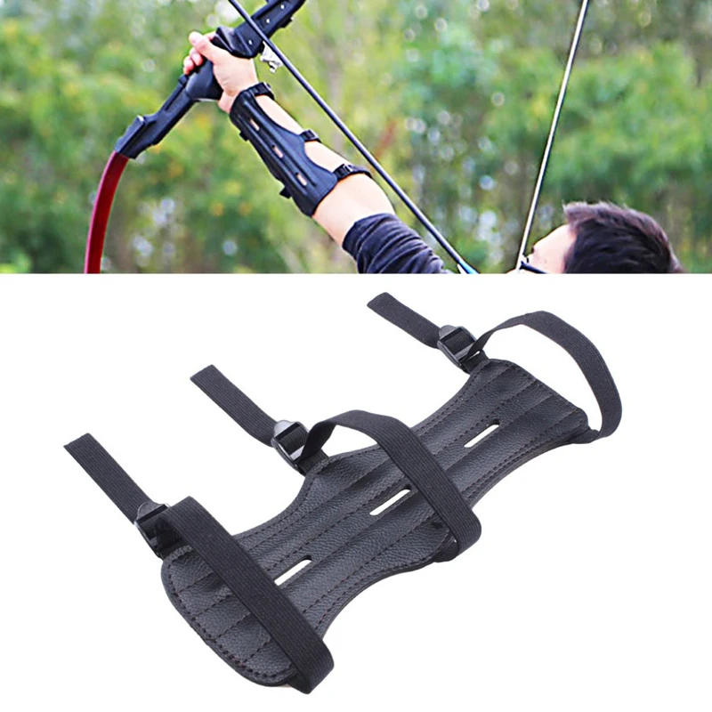 Leather Archery Equipment Arm Guard Protection Forearm Safe Adjustable Bow Arrow Hunting Shooting Training Accessories Protector