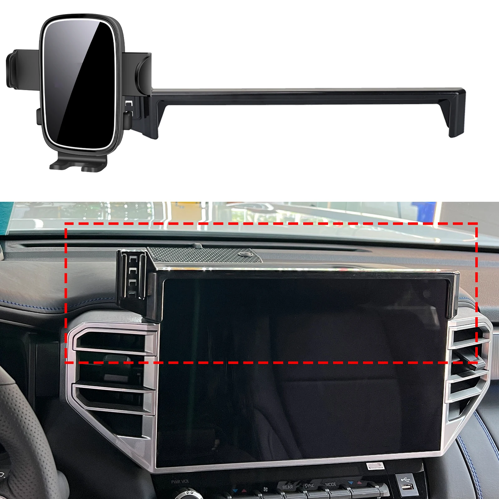 

fit for Toyota Tundra 2022 2023 2024 Custom Fit Phone Holder Mount Dashboard Screen Base No Drill Car​​ accessoires