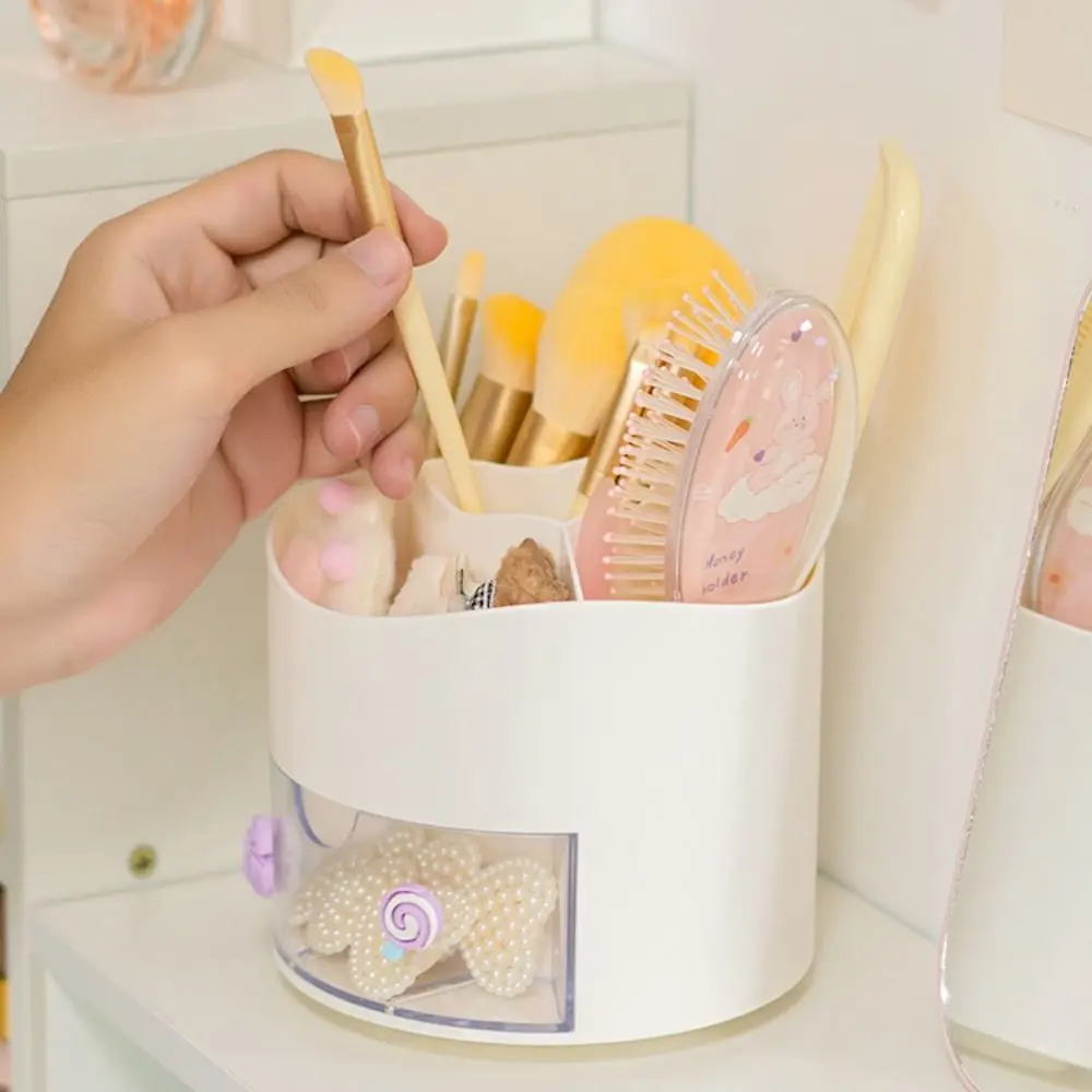 

360 ° Вращающийся вращающийся держатель для ручек, компактный ящик для хранения карандашей с несколькими сетками, большая емкость PS, органайзер для кистей для макияжа для дома