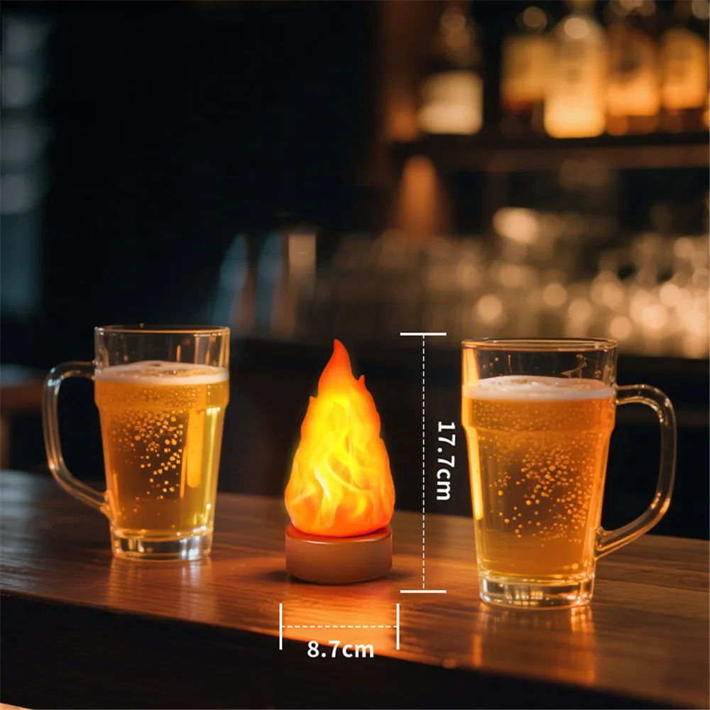 USB Recharged Flame Light Outdoor Cmaping Flame Lantern Light Indoor Desk Decoration, Halloween,Holiday,Christmas,New Year