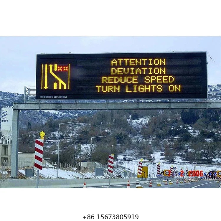 

Road Traffic LED Variable Message Sign EN12966 Standard NTCIP ITS VMS LED Display Full Color LED Sign Traffic