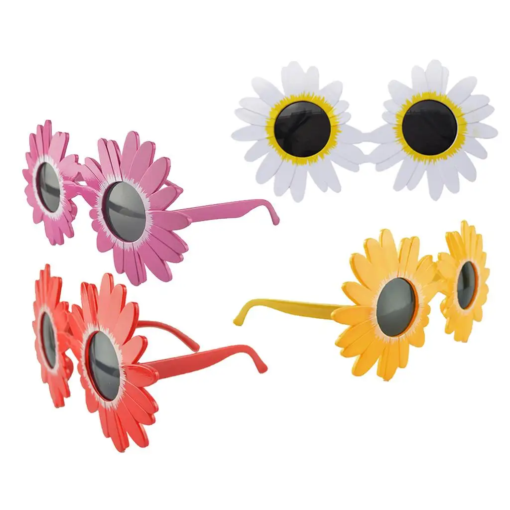 Kids Daisy Flower Sunglasses Party Favors Cute Round Eyewear for Girls Boys Outdoor Photography Hawaiian Luau Beach Toy