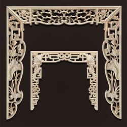 Unique Natural Floral Wood Carved Wood Carving Onlays Appliques Decoration for Home Design Wood Decal Vintage Furniture Applique