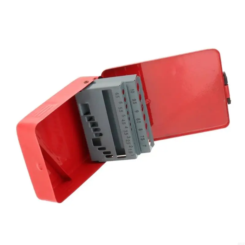 A0KF Iron Drill Bit Storage Case with Scale Marks Empty Drill Bit Box Easy Carry Metal Drill Bit Index Box Twist Drill Bit Hold
