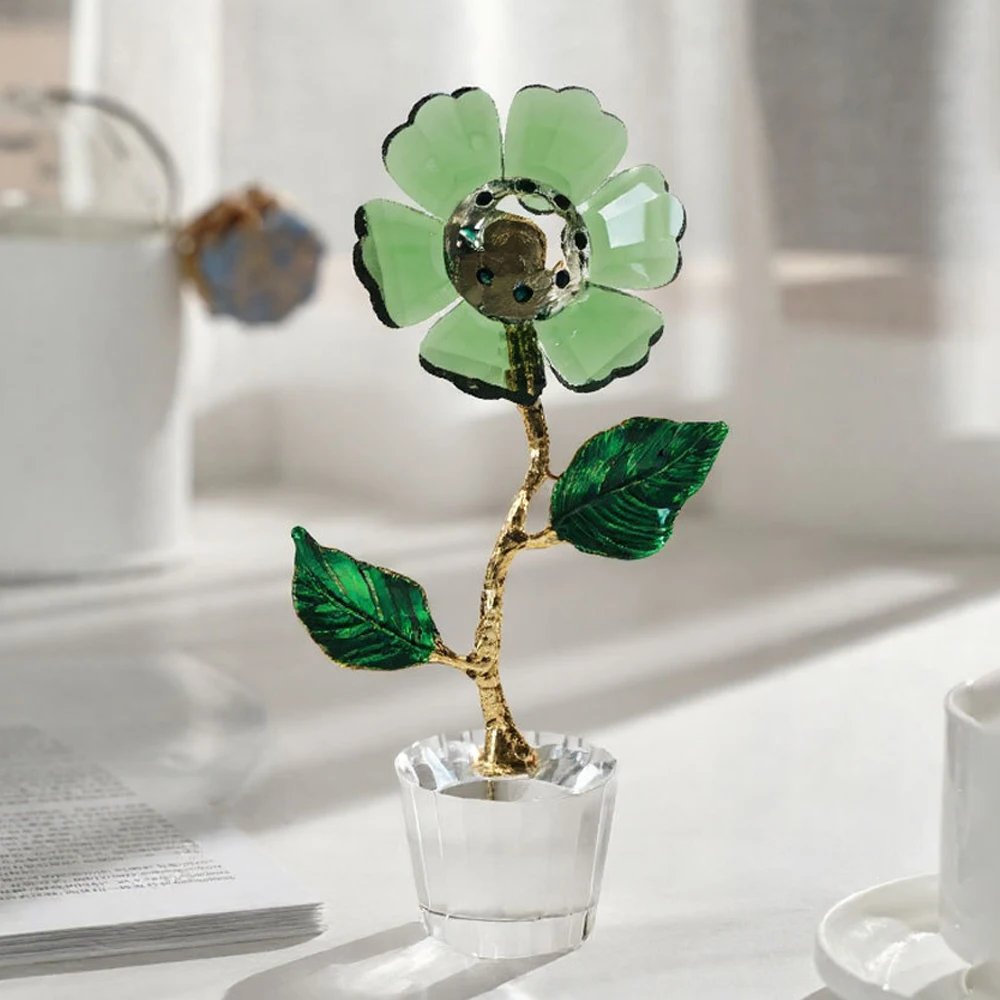 

Crystal Sunflower Figurines Collectible Glass Flowers Paperweight Table Home Room Decoration Ornaments Lady,Friend Birthday Gift
