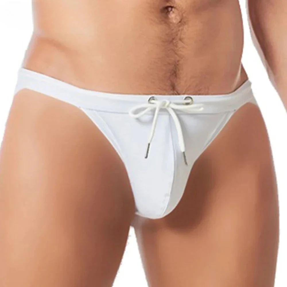 

Мужские трусы, однотонный купальник на шнуровке, нижнее белье, быстросохнущие мужские трусы, бикини для серфинга, пляжная одежда, купальный костюм, трусики