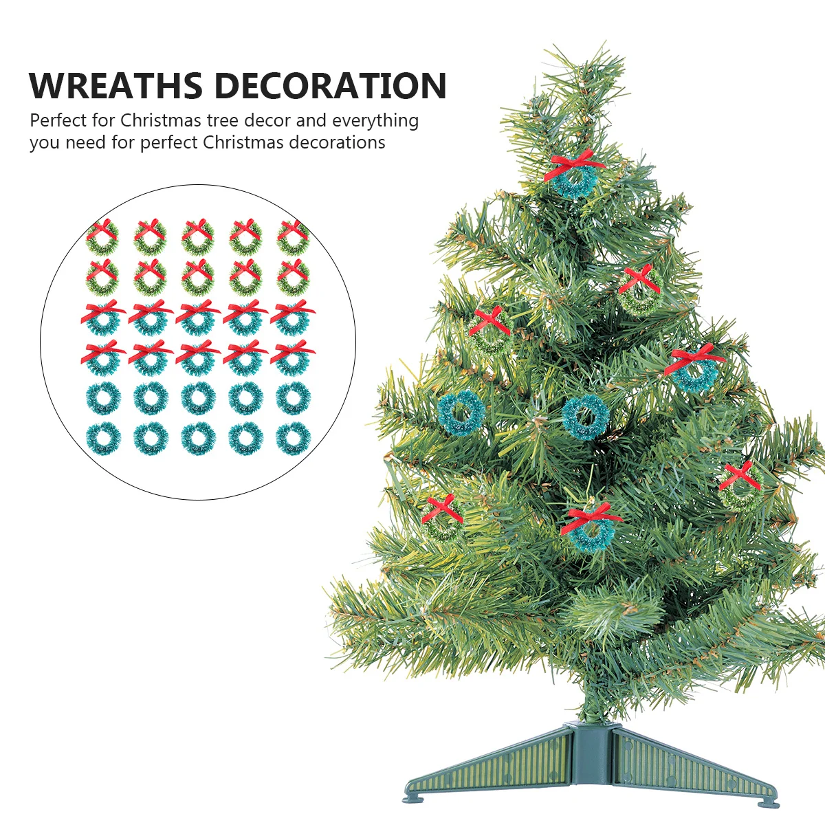 

Miniature Christmas Wreaths 30Pcs Artificial Dollhouse Ornaments for Fireplace Sisal Hanging Decor