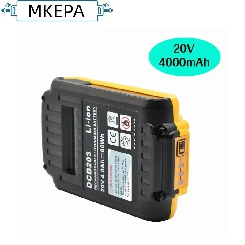 20V 2000/4000mAh DCB200 Li-Ion แบตเตอรี่เครื่องมือสําหรับ Dewalt DCB203 DCB181 DCB180 DCB200 DCB201 DCB201-2 L50