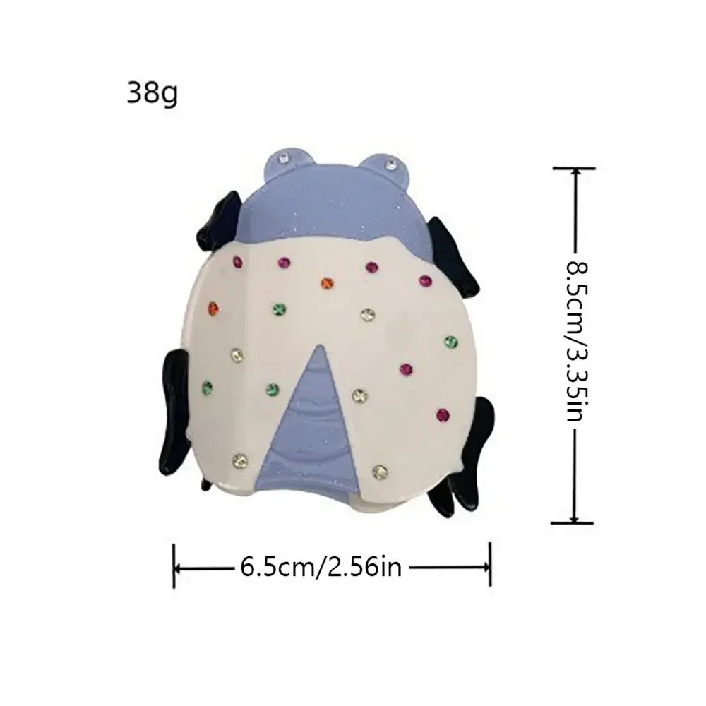 Feminino menina dos desenhos animados joaninha acetato grampo de cabelo criativo animal tubarão agarrar grampo de cabelo rabo de cavalo moda acessórios para o cabelo