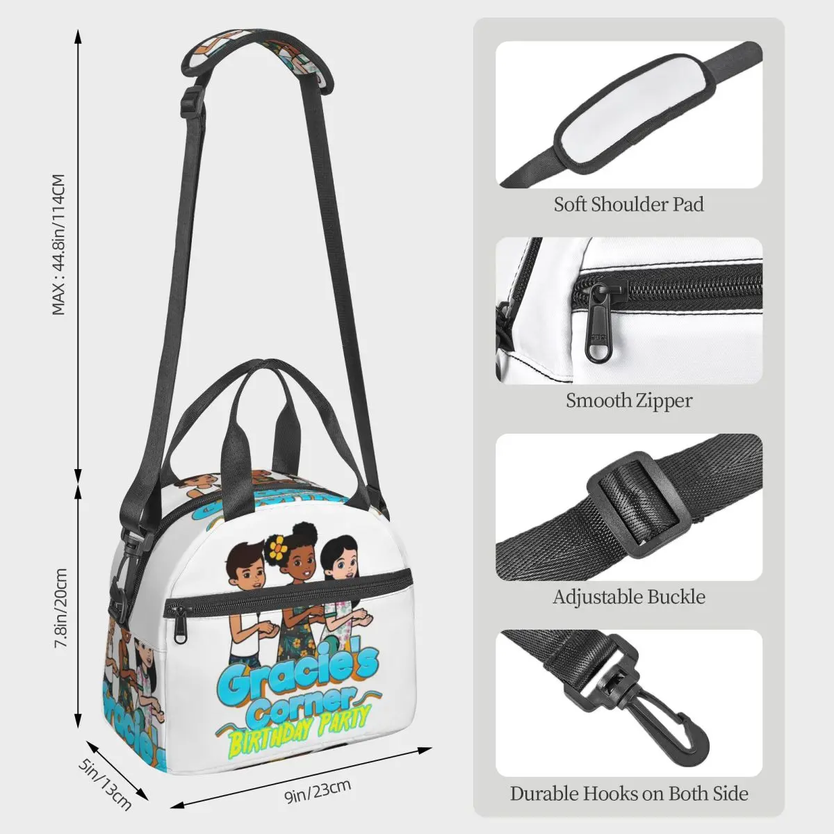 Gracies Family Corner Cute Phonic's Song Insulated Lunch Bag for Women Office Cooler Thermal Box Tote Portable Lunch Boxes
