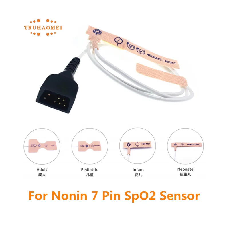 10 PCS Disposable SpO2 Sensor Adult Neonatal Size For Nihon Kohden Nonin GE Ohmeda Trusignal