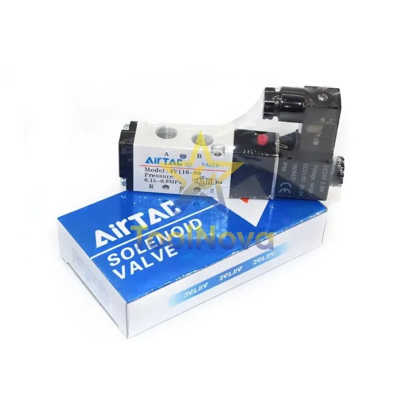2026*Hotsale* Solenoid Valve Pneumatic Accessories Cylinder Directional Valve 4v110-06 4v210-08 4v310-10 4v410-15 Airtac