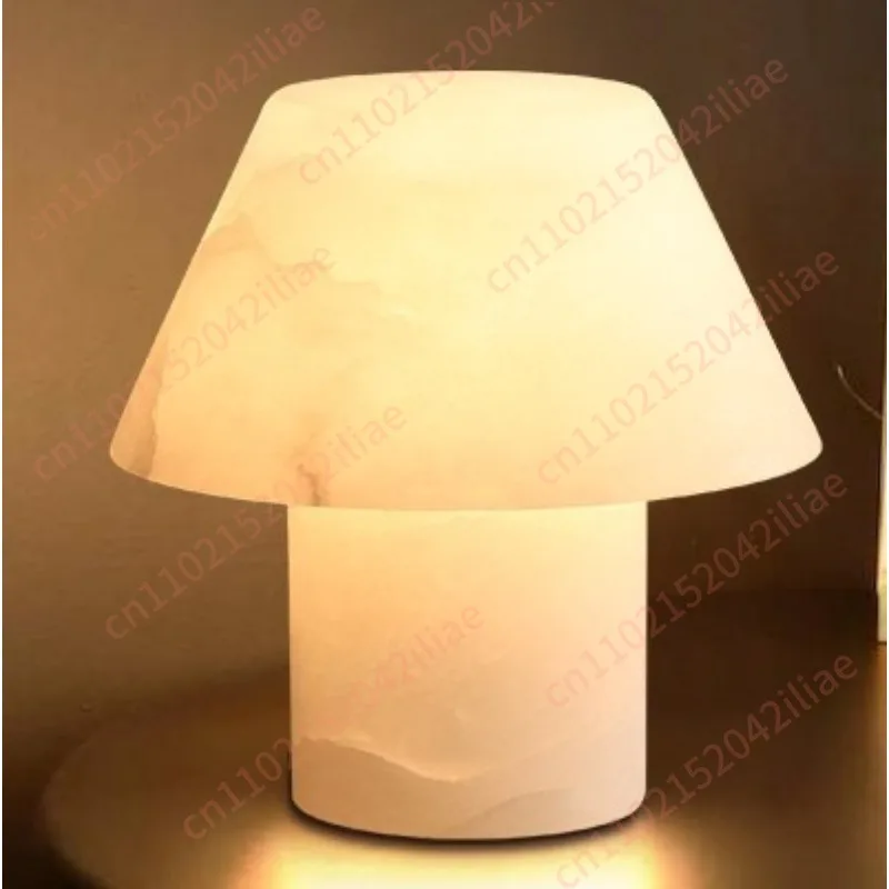 Table lamp bedside bedroom lamp modern simple Spanish imported marble mushroom creative personality