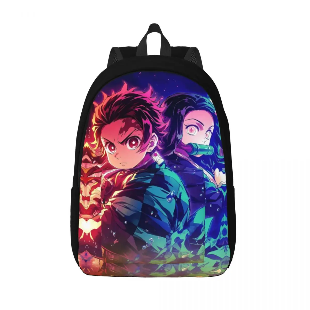 Anime Manga Demon Slayer Backpack Elementary High College School Student Nezuko With Tanjirou Bookbag Men Women Daypack Travel