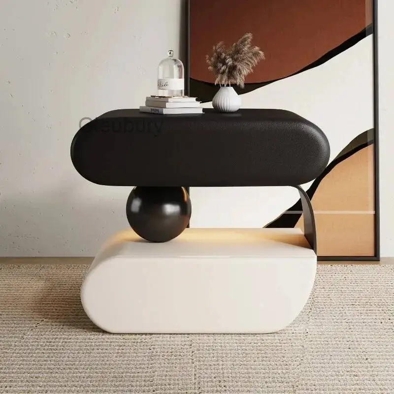 Mesa de Noche Librero para Sala de Estar, Diseño Único y Moderno, Réplica China, Mesa de Noche Baja, Mesa de Centro Móvil, Mesa de Cabeceira, Muebles para el Hogar