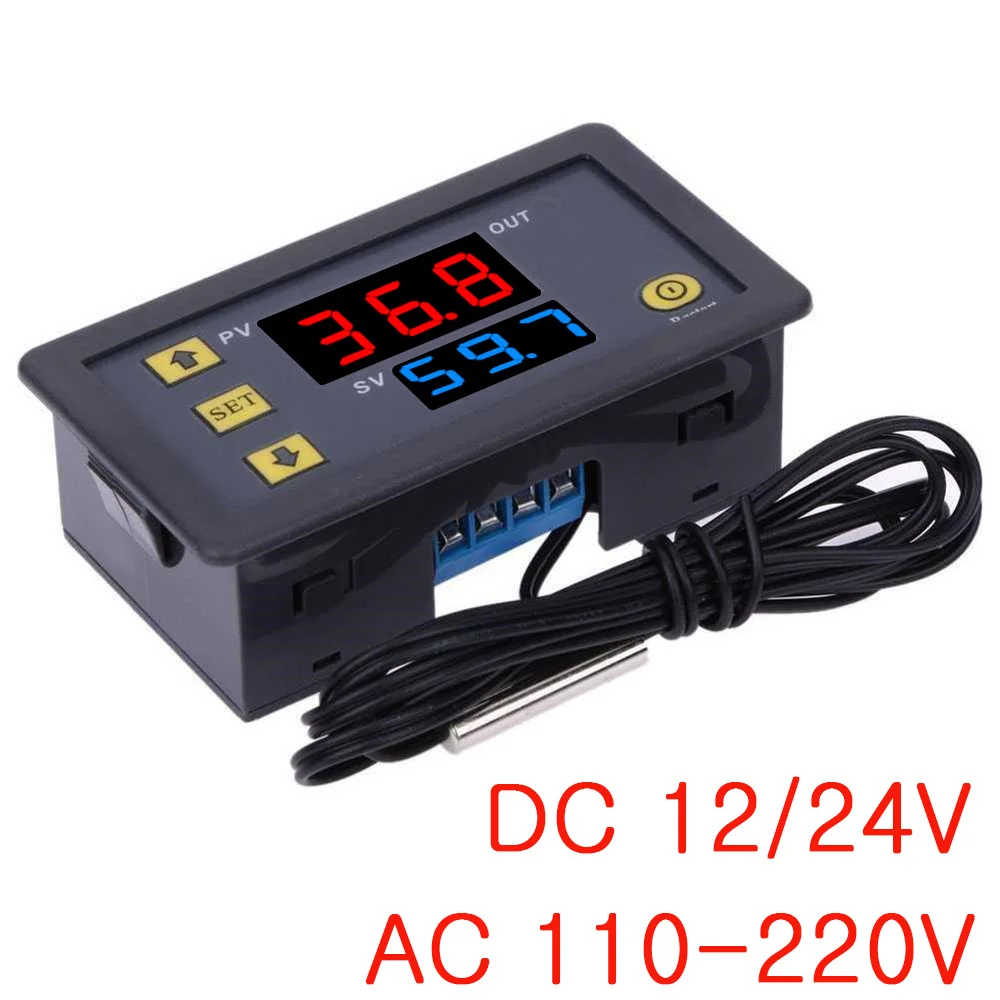 W3230 Mini Digital Temperature Controller 12V 24V 220V Thermostat Regulator Heating Cooling Control Thermoregulator With Sensor