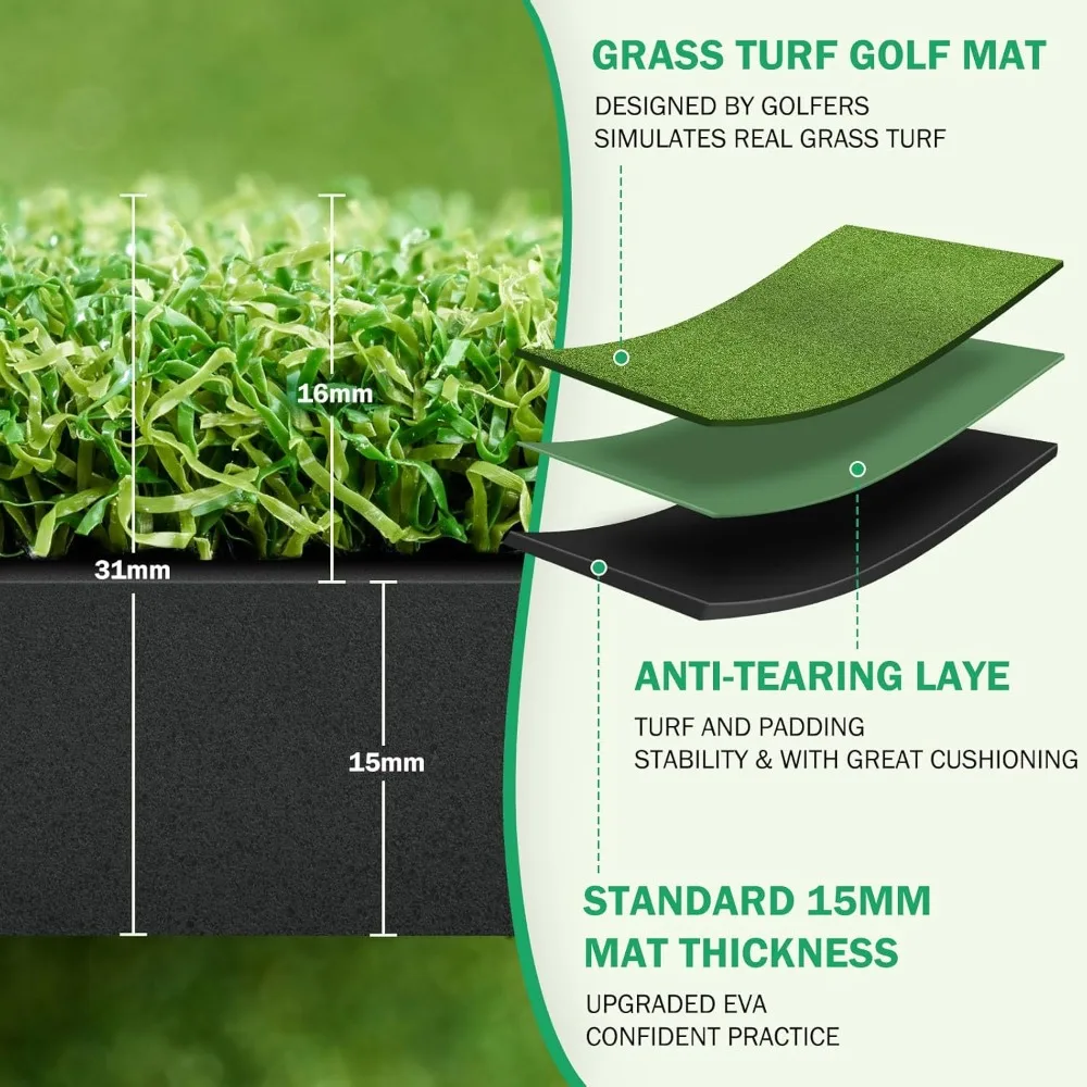 Golf Mat,5x4ft Thickened Golf Practice Mats,Golf Training Mats Improve Golfs Lover Batting and Swing Skill,Golfs Hitting Mat