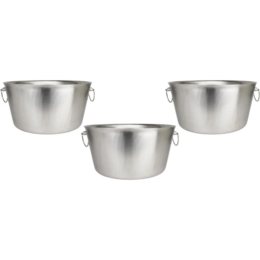 

Изолированная ванна для напитков из нержавеющей стали, большая 6-галонная круглая ванна с двойными стенками, ведро для напитков для вечеринок, охладитель льда для Win