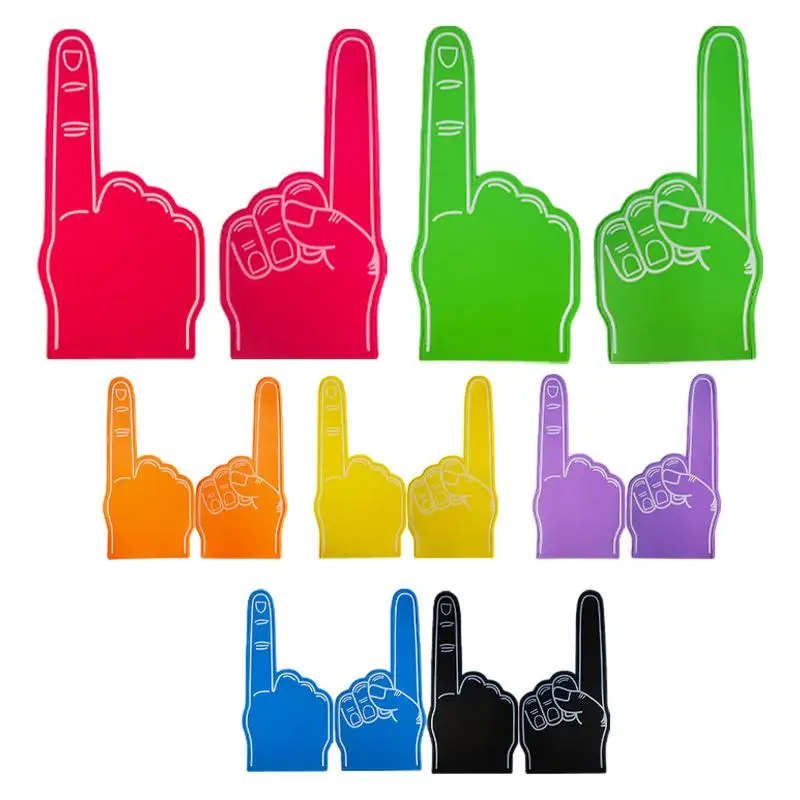 

18 Inch Single Finger Cheer Gloves Giant Foam Finger Cheerleading Props We'Re Number 1 Foam Hand For Sports Events Games School