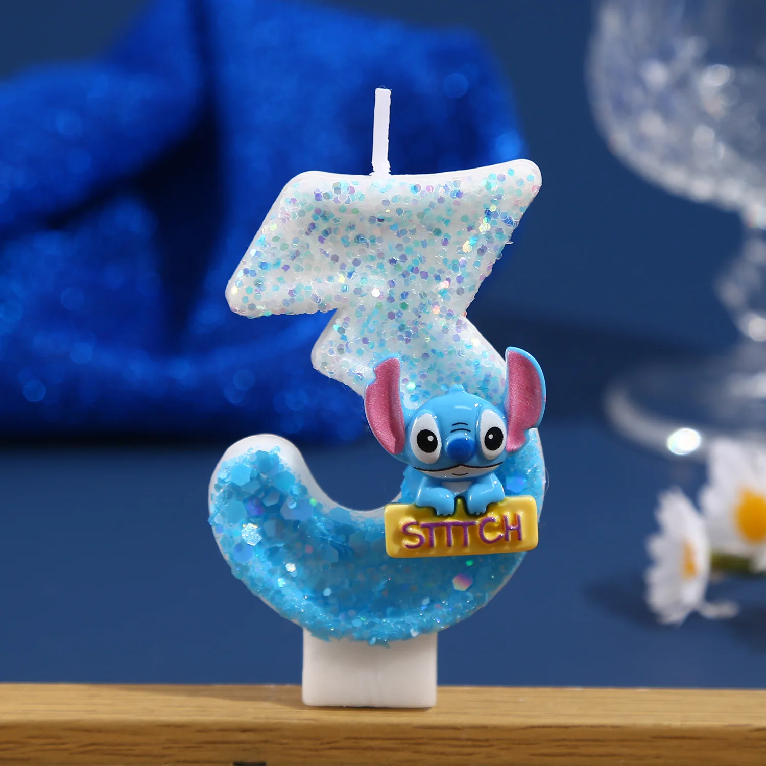 غرزة أرقام 0-9 شموع كعكة عيد الميلاد الديكور حفلة عطلة عيد ميلاد الشموع المصنوعة يدويا