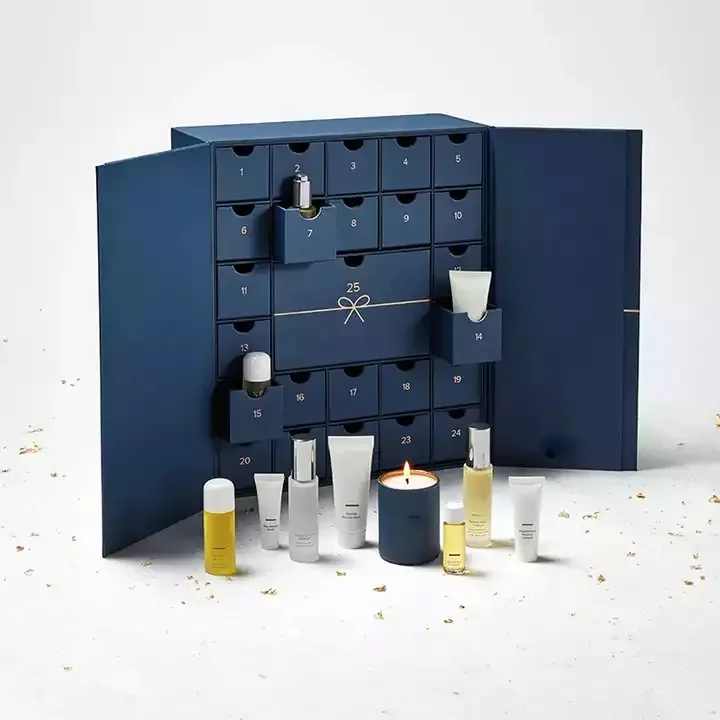 custom. Custom Christmas Calendar Advent Boxes Beauty Design Gift Packaging in Paperboard