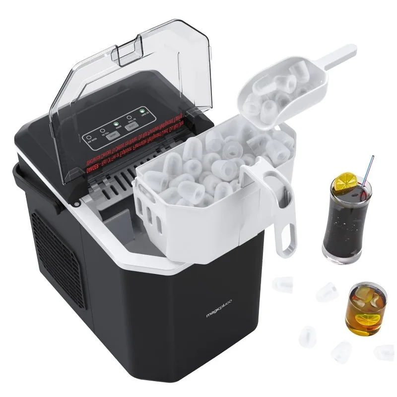 

Ice Makers Countertop, Ice Machine with Carry Handle, 9 Cubes in 6 Mins, 26.5 lbs per Day, Self-Cleaning Portable Ice