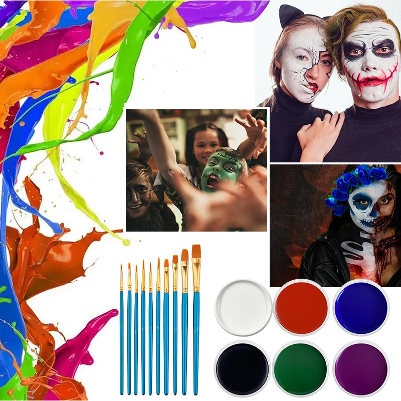 

Professional Facial Body Painting Colours Children's Make-up 15 Colors for Painting Halloween Masquerade Outdoor for Kids Makeup